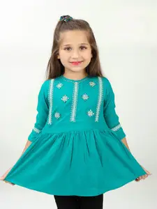 BAESD Girls Ethnic Motifs Embroidered Sequined A Line Top