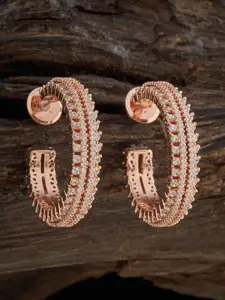 Kushal's Fashion Jewellery White Classic Half Hoop Earrings