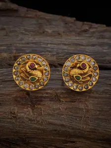 Kushal's Fashion Jewellery Set of 2 Gold-Plated Stone Studded Antique Toe Rings