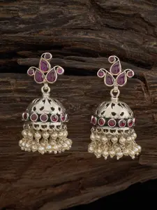 Kushal's Fashion Jewellery Red Classic Jhumkas Earrings