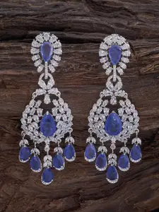 Kushal's Fashion Jewellery Rhodium-Plated Classic Drop Earrings