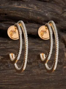 Kushal's Fashion Jewellery Embellished Bridal Gold-Plated Zircon Circular Sapphire Studs