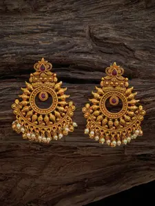 Kushal's Fashion Jewellery Gold-Plated Antique Classic Drop Earrings