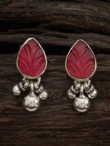Kushal's Fashion Jewellery Rhodium-Plated Classic Studded Drop Earrings