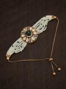 Kushal's Fashion Jewellery Women Green Kundan Armlet Bracelet