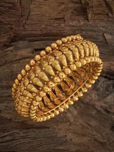 Kushal's Fashion Jewellery Gold Plated Ethnic Antique Bangles