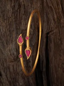 Kushal's Fashion Jewellery Gold-Plated Antique Kada Bracelet
