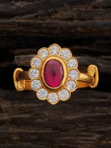 Kushal's Fashion Jewellery Gold Plated Silver Finger Ring