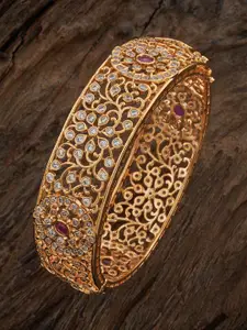 Kushal's Fashion Jewellery Gold Plated CZ Studded Ethnic Bangles