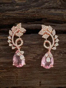 Kushal's Fashion Jewellery Rose Gold Plated Drop Earrings