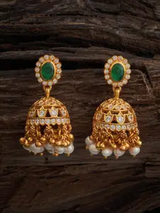 Kushal's Fashion Jewellery Embellished Bridal 92.5 Studded Jhumkas Earrings