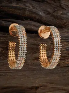 Kushal's Fashion Jewellery White Classic Half Hoop Earrings