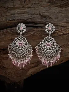 Kushal's Fashion Jewellery Rhodium-Plated Zircon Classic Drop Earrings