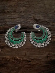 Kushal's Fashion Jewellery Rhodium-Plated Cubic Zirconia Classic Stud Earrings