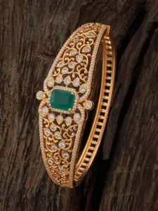 Kushal's Fashion Jewellery Gold-Plated Zircon-Studded Kada Bracelet
