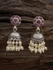 Kushal's Fashion Jewellery Red Classic Jhumkas Earrings