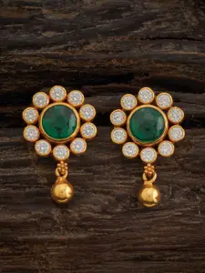 Kushal's Fashion Jewellery Green Classic Studs Earrings