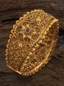 Kushal's Fashion Jewellery Gold Plated Stones Studded Ethnic Antique Bangles