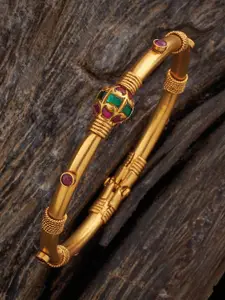 Kushal's Fashion Jewellery Gold-Plated Stone-Studded Bracelet