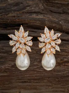 Kushal's Fashion Jewellery White Classic Studs Earrings