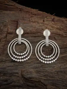Kushal's Fashion Jewellery Rhodium-Plated Classic Drop Earrings