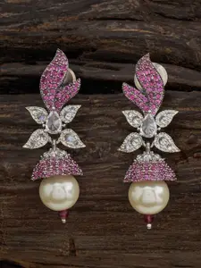 Kushal's Fashion Jewellery Rhodium Plated Cubic Zirconia Classic Drop Earring