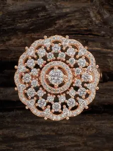 Kushal's Fashion Jewellery Embellished Bridal Green Rhodium-Plated  Zircon Pendant Set