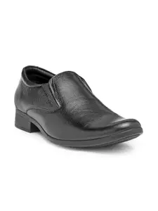 Red Chief Men Black Leather Semiformal Slip-Ons