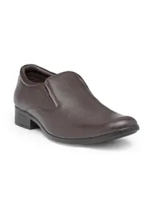 Red Chief Men Brown Leather Formal Slip-Ons