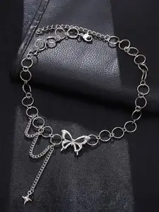 VAGHBHATT Silver-Toned Silver-Plated Choker Necklace