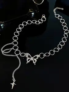 Krelin Silver-Toned Silver-Plated Choker Necklace