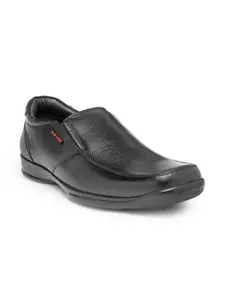 Red Chief Men Black Leather Formal Slip-Ons