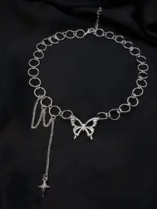 Krelin Silver-Toned Silver-Plated Choker Necklace