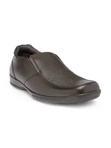 Red Chief Men Coffee Brown Leather Formal Slip-Ons