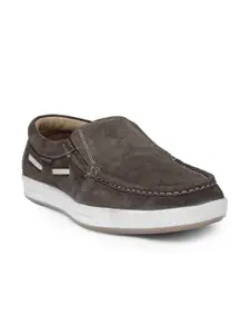 Red Chief Men Brown Leather Slip-Ons