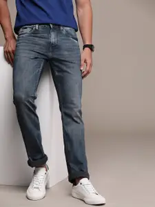 Nautica Men Mid Rise Straight Fit Heavy Fade Stretchable Jeans