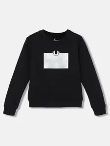 True Religion Boys Graphic Printed Pure Cotton Pullover Sweatshirt