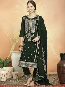 Stylee LIFESTYLE Ethnic Motifs Embroidered Sequinned Velvet Unstitched Dress Material