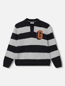 GANT Boys Striped Polo Collar Pullover