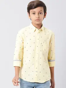 Indian Terrain Boys Conversational Printed Pure Cotton Casual Shirt