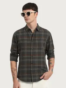 THE BEAR HOUSE Slim Fit Gingham Checked Pure Cotton Casual Shirt