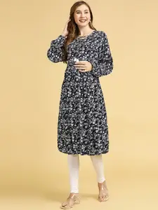MomToBe Floral Printed Maternity A-Line Kurta