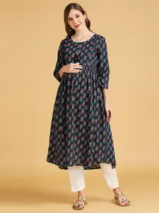 MomToBe Ethnic Motifs Printed Maternity Cotton Kurta