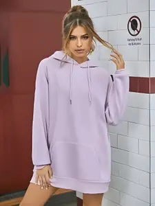KALINI Women Purple Hooded Sweatshirt