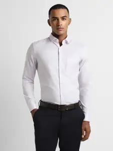 Peter England Elite Men Purple Slim Fit Formal Shirt