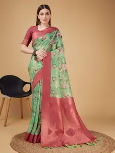 Mitera Yellow Silk Cotton Designer Banarasi Saree