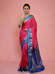 AllSilks Pink Pure Silk Kanjeevaram Saree