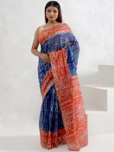 AllSilks Tie & Dyed Silk Cotton Chanderi Saree