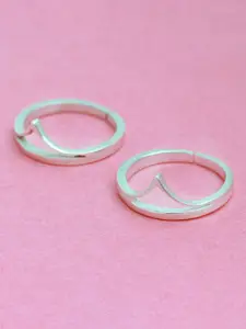 Unniyarcha Set Of 2 925 Sterling Silver Adjustable Toe Rings