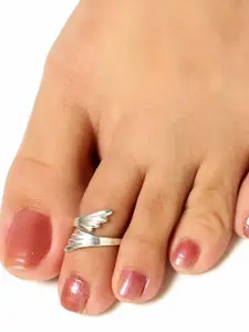 Unniyarcha 92.5 Sterling Silver Feather Toe Ring